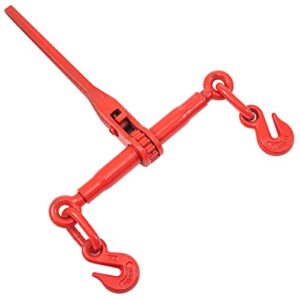 VEVOR Chain Load Binder, 5/16" Tie Down Kit w/ 6600LBS Working Load Capacity and Two Grab Hooks, Includes (4) Ratchet Binders - (4) 21' Grade 80 Chains, Transport Load Package for Hauling, Towing