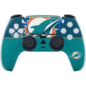 Skinit Decal Gaming Skin Compatible with PS5 Controller - Officially Licensed NFL Miami Dolphins Zone Block Design