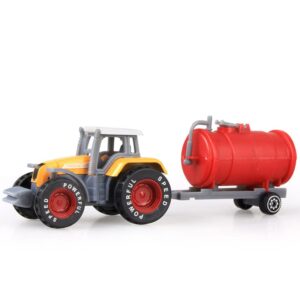 HOMSEEK Kid's Farm Tractor Toys with Trailers,Alloy and ABS Cake Decorating Car Truck Realistic Tractor Vehicle Value Play Set Toy,(Set of 4)