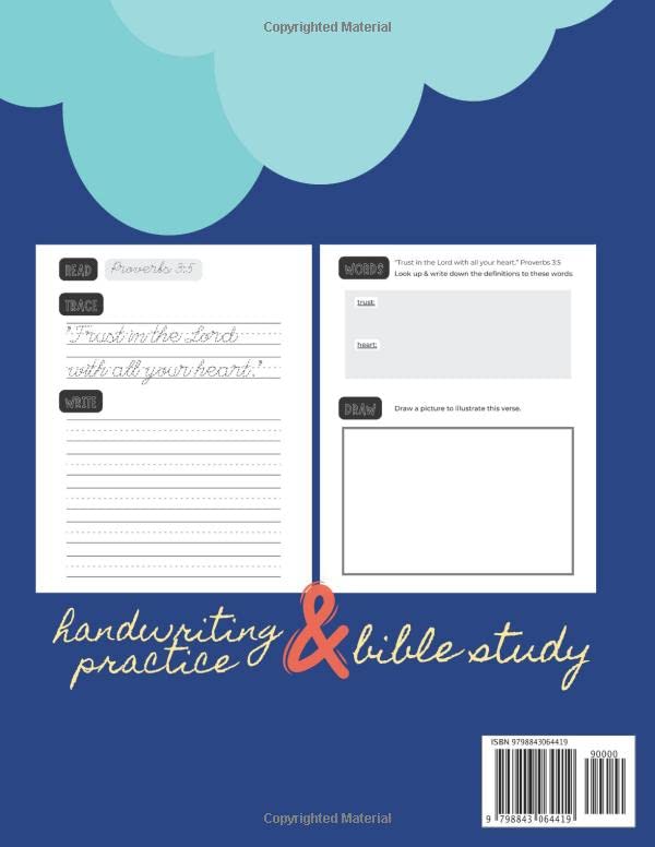 Cursive Handwriting & Bible Verse Copybook For Kids Ages 8 to 12: A FUN Bible Curriculum to Help Children Understand Scripture thru Drawing, Using a Dictionary, and Practicing Their Penmanship