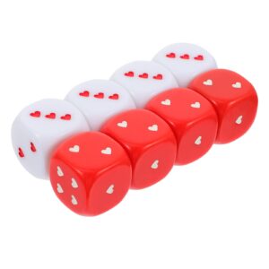 jojofuny Acrylic Dice 8pcs carnival party games kids brain teasers dice for teaching math 25MM Heart Dice