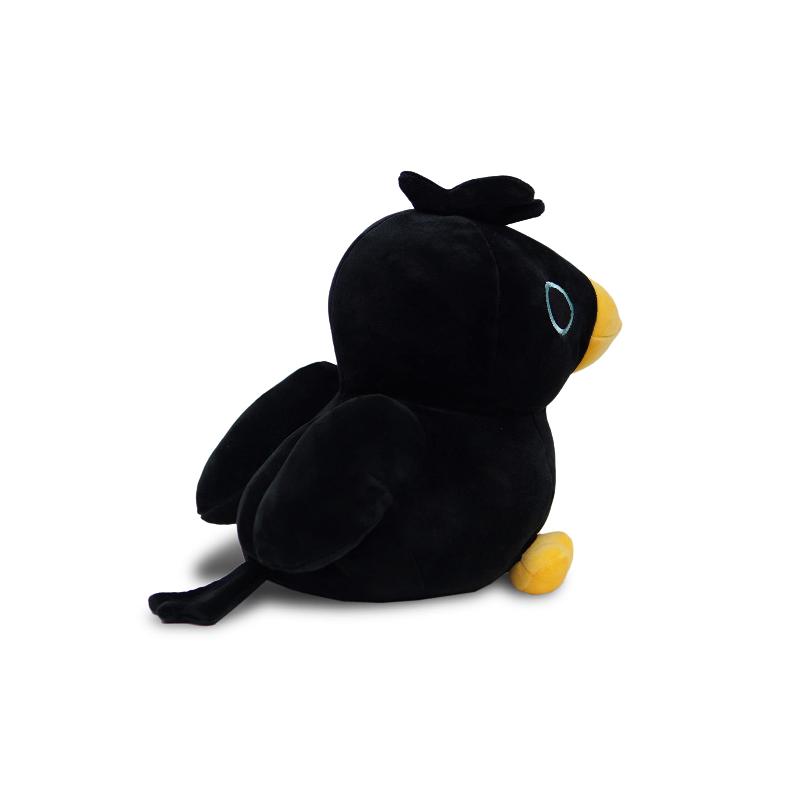 Avocatt Black Crow Plushie Toy - 10 Inches Stuffed Raven Animal Plush - Plushy and Squishy Crow with Soft Fabric and Stuffing - Cute Toy Gift for Boys and Girls