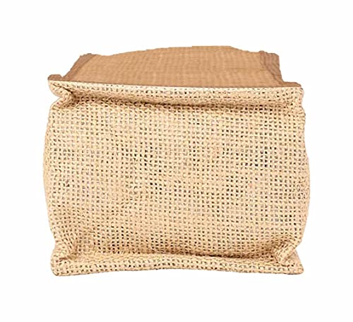 BANNER BUZZ MAKE IT VISIBLE BannerBuzz Jute Wine Bag Made of 100% Biodegradable Jute Material (4” W X 15” H X 4” B, Natural Brown Color)