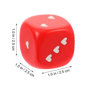 jojofuny Acrylic Dice 8pcs carnival party games kids brain teasers dice for teaching math 25MM Heart Dice