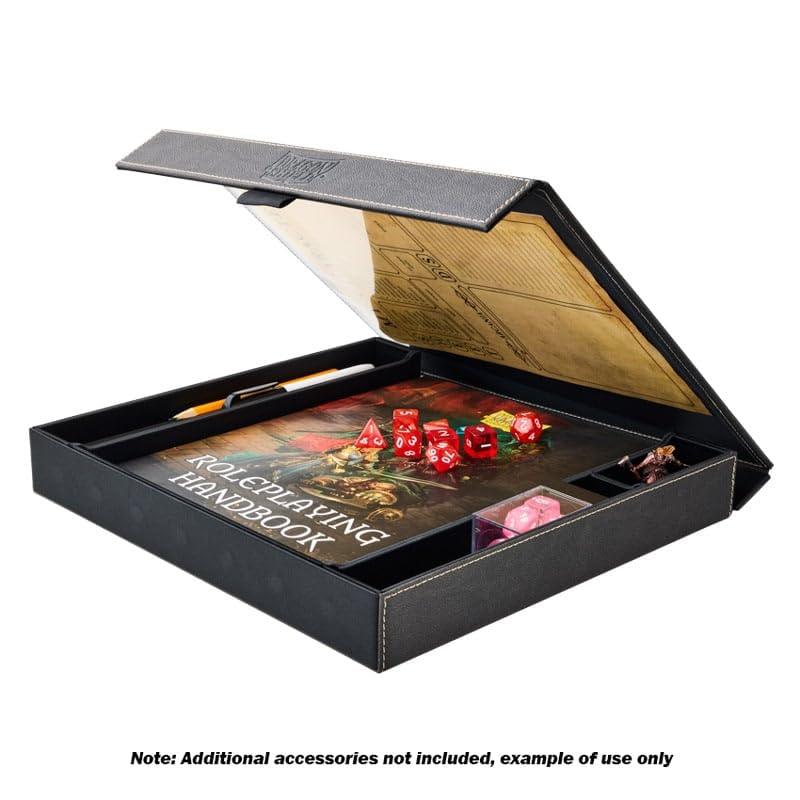 Arcane Tinmen Dragon Shield RPG – Player Companion: Iron Grey - Durable and Sturdy – Dice Tray & Player Storage Box – Tabletop RPG TTRPG – Dungeons and Dragons DND D&D (AT-50011)