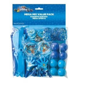 Amscan Skylanders Birthday Party Supplies Bundle Pack Includes 8 Party Paper Masks, 1 Happy Birthday Banner, 48 Piece Party Pack, 6 Latex Balloons