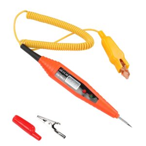 automotive test light, dc 2.5-32v car diagnostic tool circuit tester, digital and led indication voltage test pen, circuit voltage tester with extended spring wire for car, trucks, vehicles (orange)