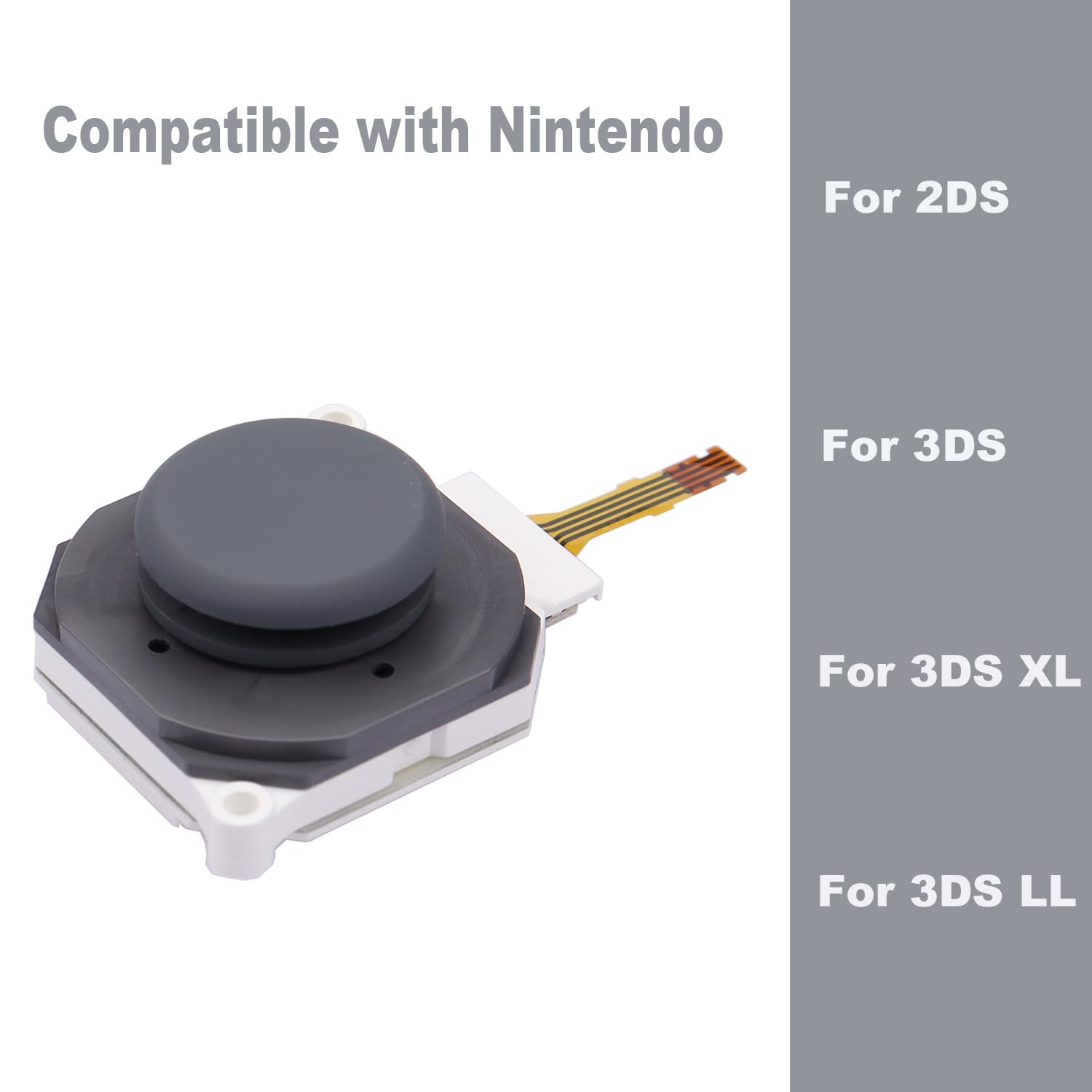 Ikpek 3D Analog Joystick Button with Thumb Stick Circle Pad Cover Cap Replacement for Nintendo 2DS 3DS 3DS XL