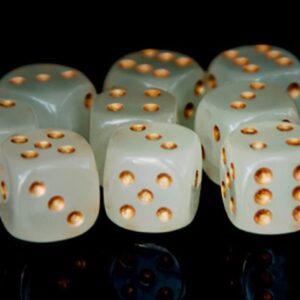 Crystals and Healing Stones Natural Yellow Gemstone Dice Gold Point Fluorescence Dices Puzzle Game 6 Faceted Dice DIY Accessory 10pcs