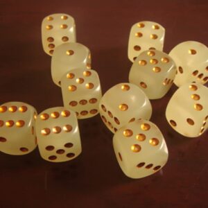 Crystals and Healing Stones Natural Yellow Gemstone Dice Gold Point Fluorescence Dices Puzzle Game 6 Faceted Dice DIY Accessory 10pcs