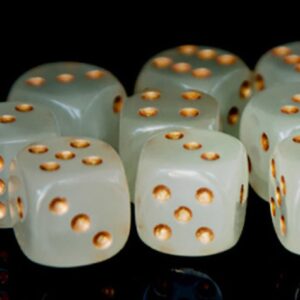 Crystals and Healing Stones Natural Yellow Gemstone Dice Gold Point Fluorescence Dices Puzzle Game 6 Faceted Dice DIY Accessory 10pcs