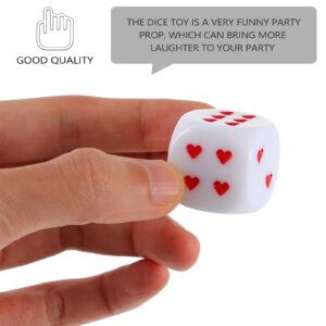 jojofuny Acrylic Dice 8pcs carnival party games kids brain teasers dice for teaching math 25MM Heart Dice