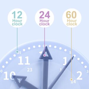 Time Teaching Clock Model,Learn How to Tell Time Clock with 3 Clock Hands,Develops Time Education Educational Clocks for Kids for School Students