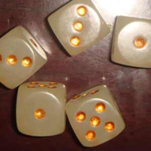 Crystals and Healing Stones Natural Yellow Gemstone Dice Gold Point Fluorescence Dices Puzzle Game 6 Faceted Dice DIY Accessory 10pcs