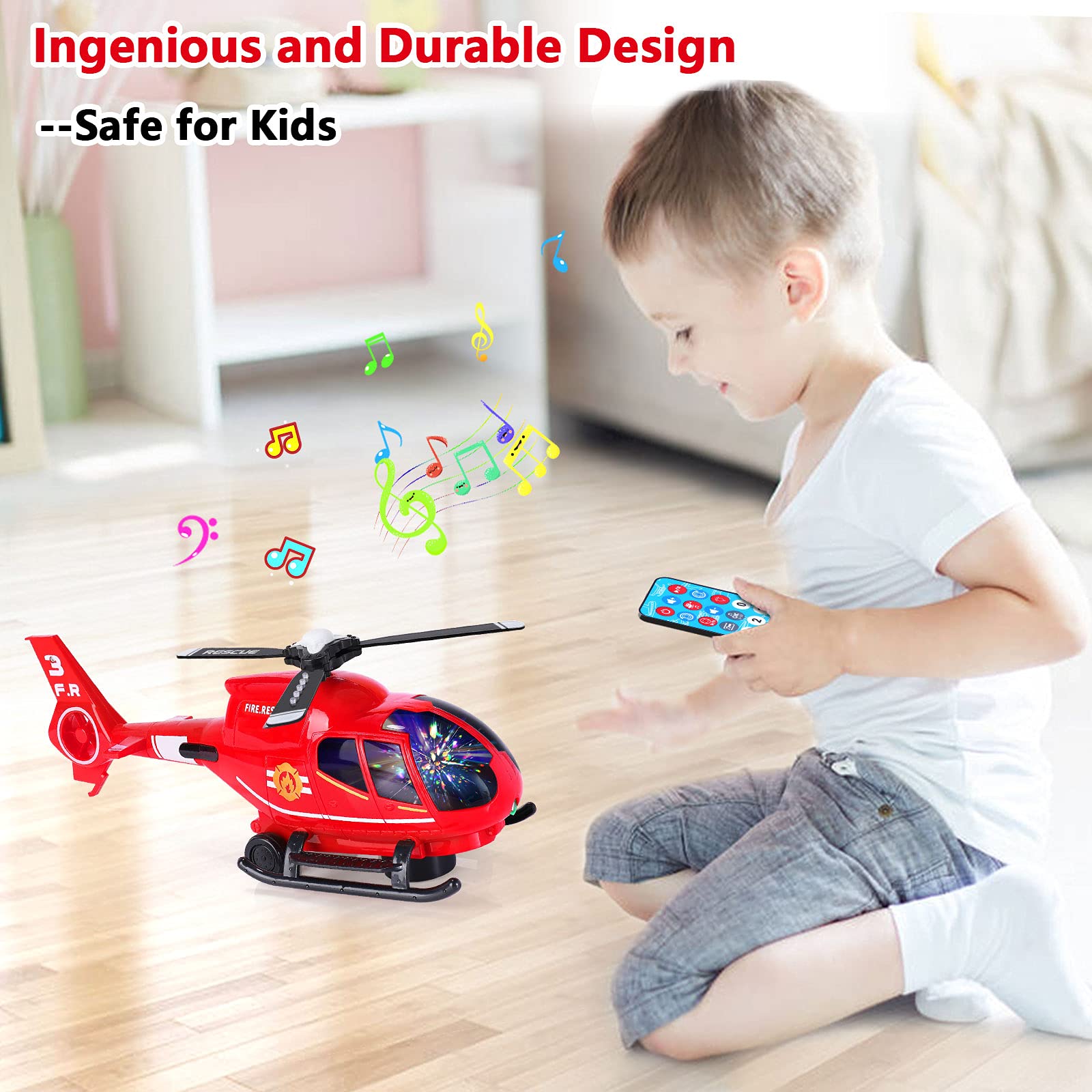 ele ELEOPTION Airplane Toy Infrared Remote Control Plane Toys Helicopter with Control Remote Lights and Music for 3-6 Year Old Boys Girls Kids Toddler Gift