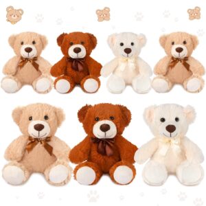 zomiboo 7 packs 14 inch plush bear stuffed animals plush valentine day gift soft cute stuffed dolls birthday party decorations(classic colors)