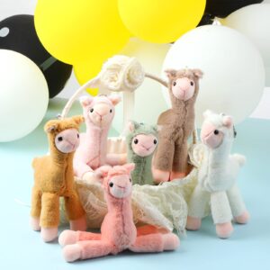 12 Pcs Mini Llama Stuffed Animals 7.87 Inch Alpaca Plush Dolls Cute Keychain Plush Llama Party Favors for Boys and Girls Birthday Party Supplies Baby Shower Bag Fillers Gift