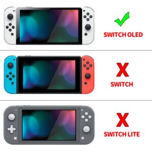 PlayVital AlterGrips Protective Slim Case for Nintendo Switch OLED, Ergonomic Grip Cover for Joycon, Dockable Hard Shell for Switch OLED w/Thumb Grip Caps & Button Caps - Classics SNES Style