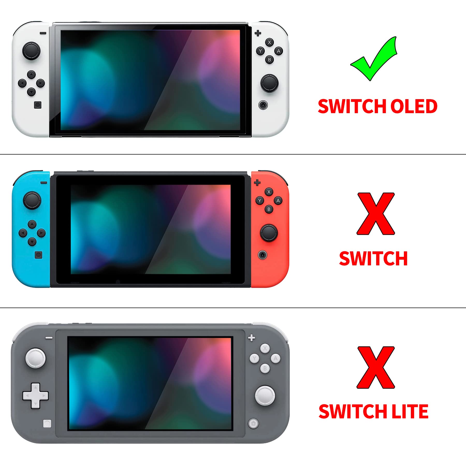 PlayVital AlterGrips Protective Slim Case for Nintendo Switch OLED, Ergonomic Grip Cover for Joycon, Dockable Hard Shell for Switch OLED w/Thumb Grip Caps & Button Caps - Classics SNES Style