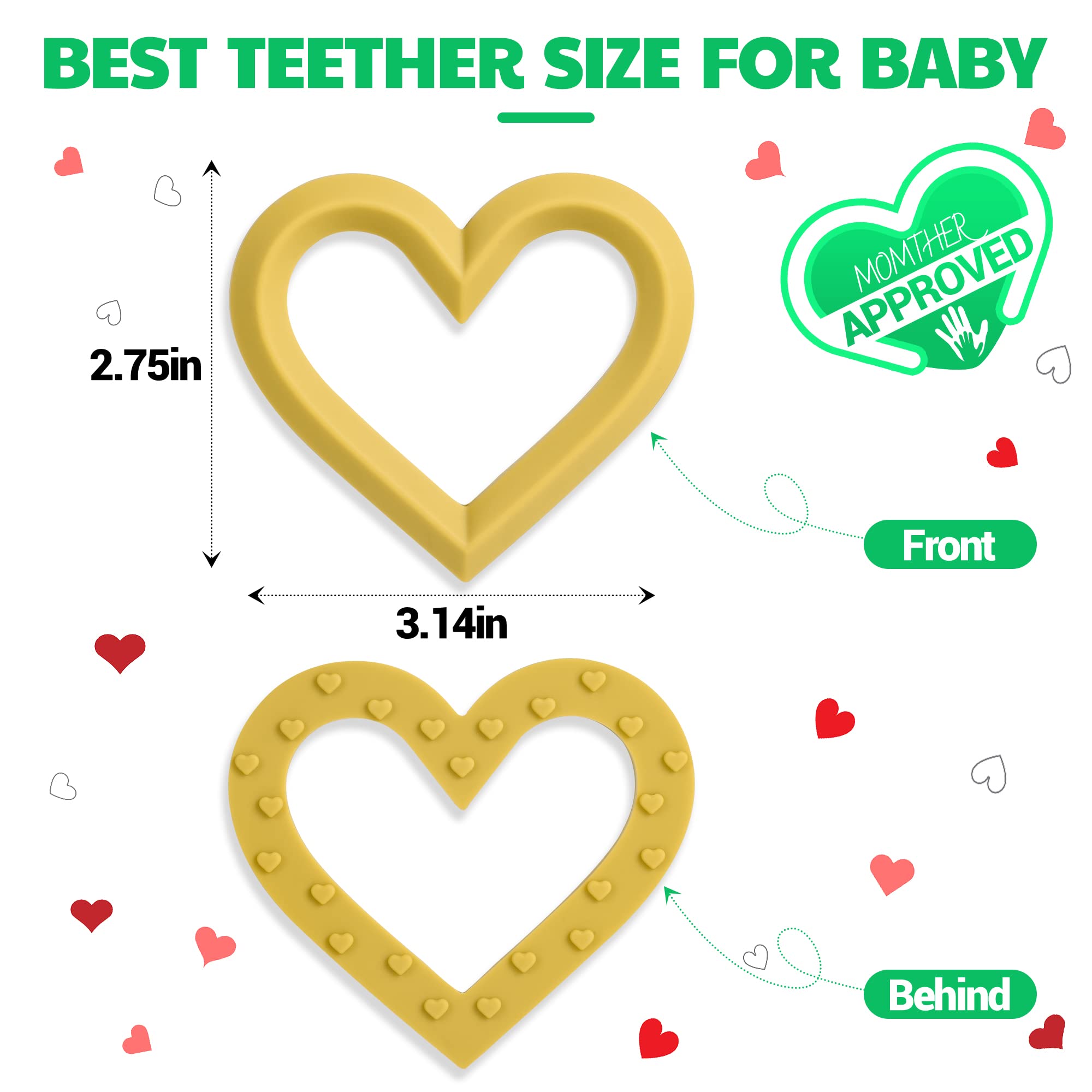 FEISCS Baby Teether Silicone Teething Toys for Babies 6-12 Months 0-6 Months,Baby Chew Toys Teething Relief,Gifts for Baby,BPA-Free