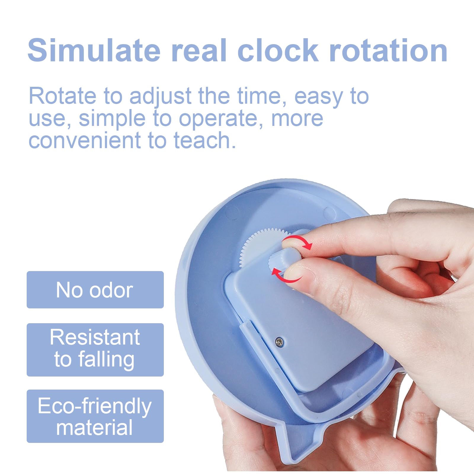 Time Teaching Clock Model,Learn How to Tell Time Clock with 3 Clock Hands,Develops Time Education Educational Clocks for Kids for School Students