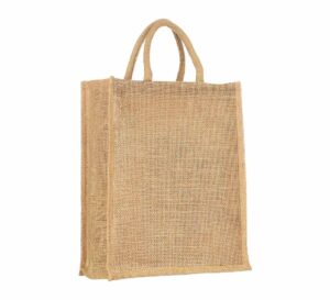 banner buzz make it visible bannerbuzz jute tote bag made of 100% biodegradable jute material (16" w x 13" h x 6" b, natural brown color)