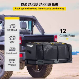 VEVOR Hitch Cargo Carrier Bag, Waterproof 840D PVC, 48"x20"x22" (15 Cubic Feet), Heavy Duty Cargo Bag for Hitch Carrier with Reinforced Straps, Fits Car Truck SUV Vans Hitch Basket