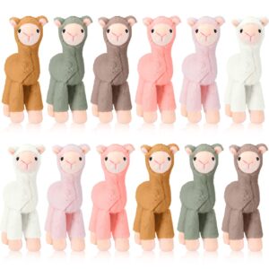 12 Pcs Mini Llama Stuffed Animals 7.87 Inch Alpaca Plush Dolls Cute Keychain Plush Llama Party Favors for Boys and Girls Birthday Party Supplies Baby Shower Bag Fillers Gift