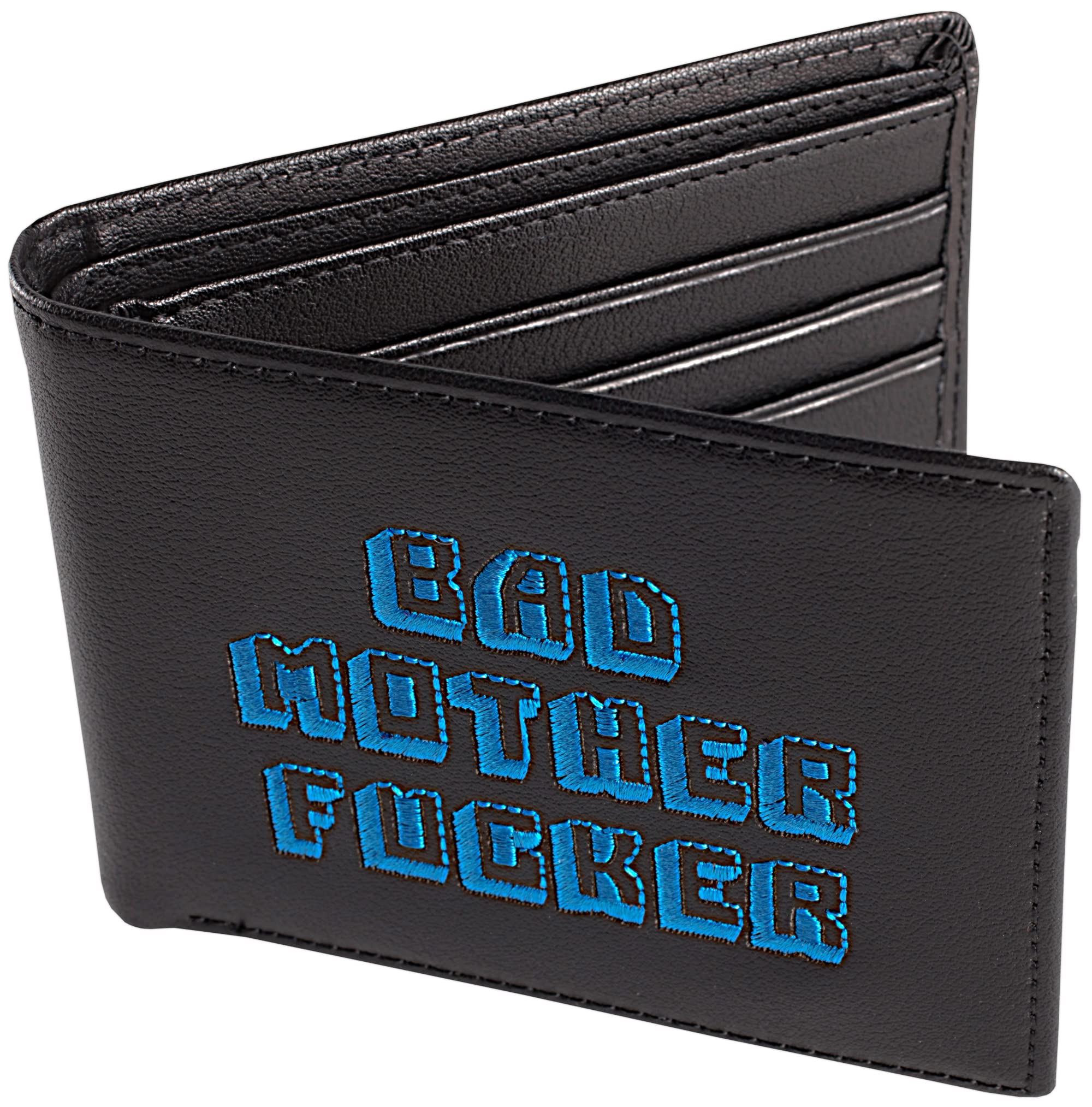 Miramax, LLC Officially Licensed Black/Blue Embroidered Bad Mother Leather Wallet