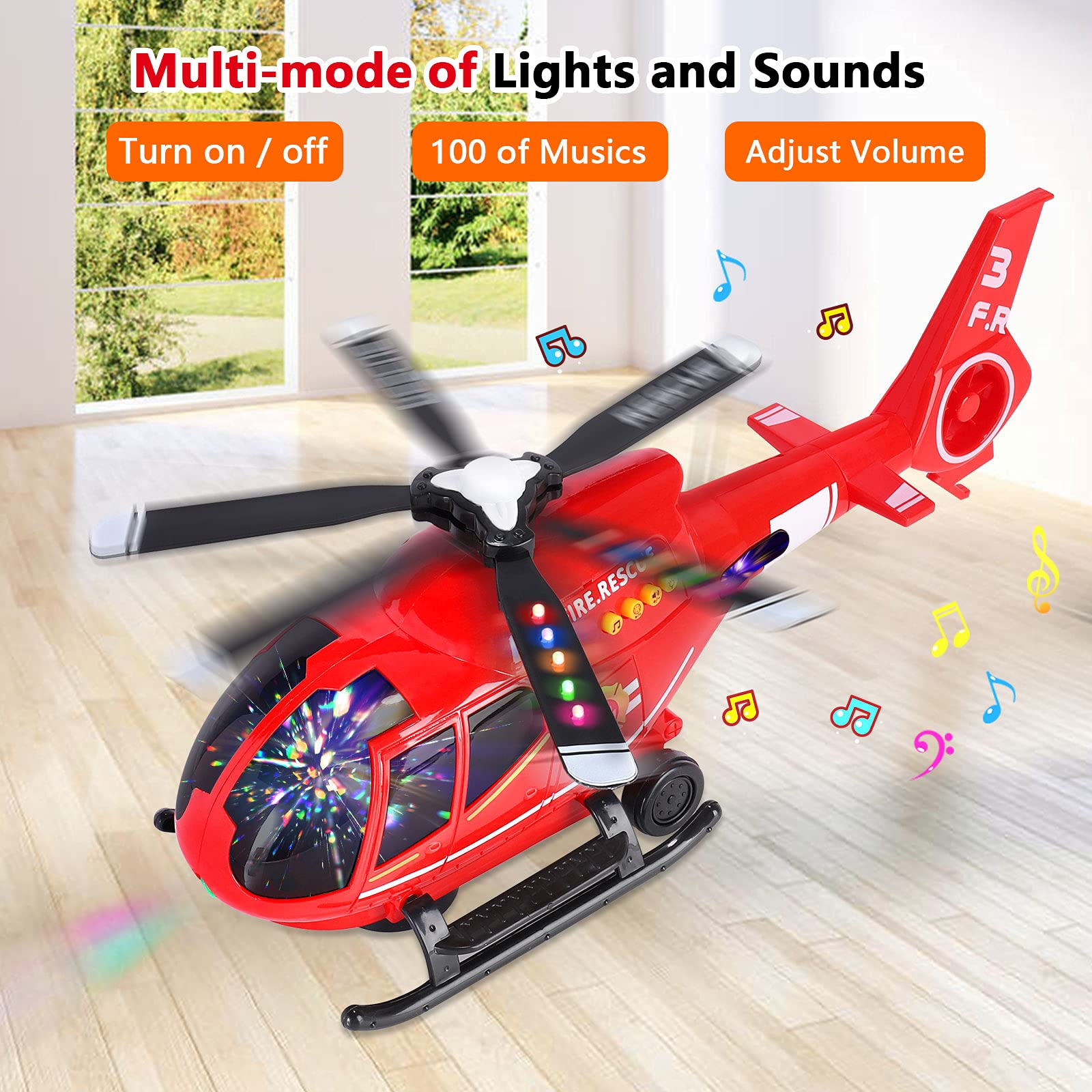 ele ELEOPTION Airplane Toy Infrared Remote Control Plane Toys Helicopter with Control Remote Lights and Music for 3-6 Year Old Boys Girls Kids Toddler Gift