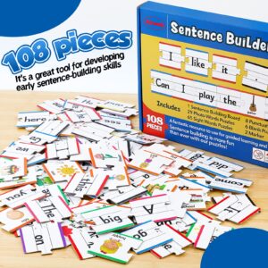 Aizweb Sentence Building,Sight Word Games for Kindergarten 1st 2nd Grade Classroom Must Haves,Montessori Phonics Reading Learning Games,Speech Therapy Special Education Manipulative Toy for Teacher