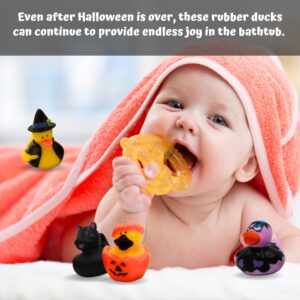 Halloween Rubber Ducks Bulk - 24 Pack, 6 Variety Themes, 2.5" for Halloween Party Favors for Kids, Goodie Bag Fillers, Jeep Ducking, Trick or Treat Toys for Toddlers by 4E's Novelty