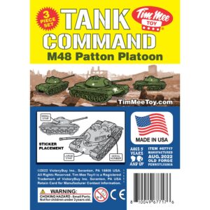 TimMee Toy Tanks for Plastic Army Men - OD Green WW2 3pc - Made in USA