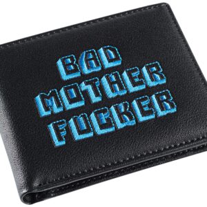 Miramax, LLC Officially Licensed Black/Blue Embroidered Bad Mother Leather Wallet