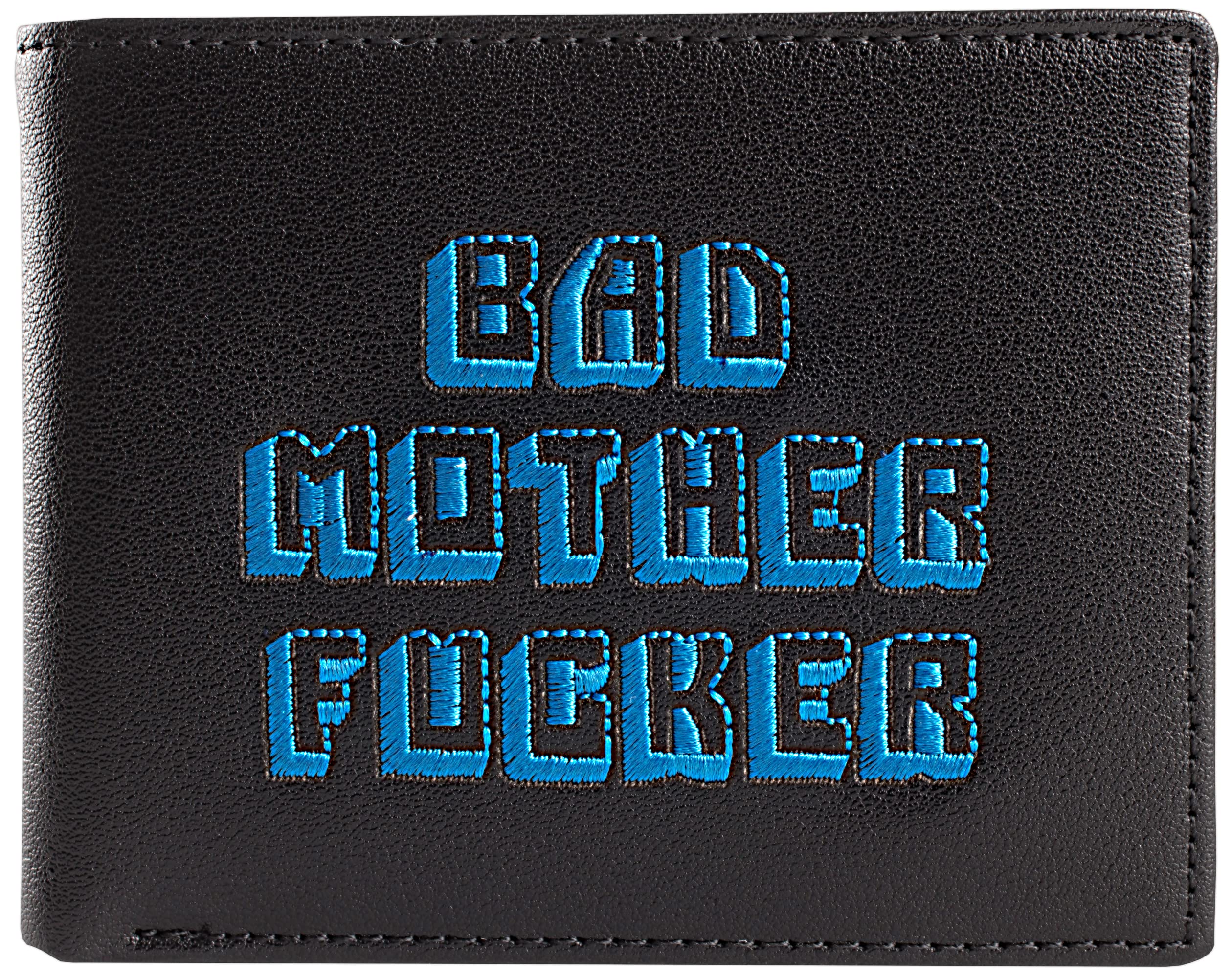 Miramax, LLC Officially Licensed Black/Blue Embroidered Bad Mother Leather Wallet