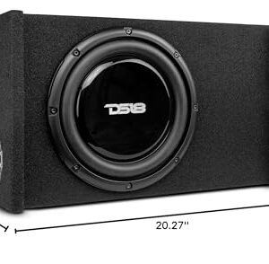 DS18 EN-DF10 10" Shallow Thin Subwoofer Enclosure Down-Firing Compact Sealed Design for Car Trucks 600 Watts Black