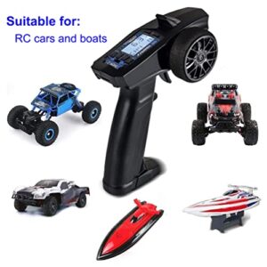 havcybin Turbo Racing P32 91803G-C 2.4G 4CH RC Remote and Receiver Controller LCD Display with Waterproof Radio Transmitter for RC Car Boat (91803-C)