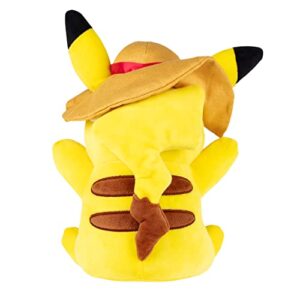 Pokémon 8" Pikachu Plush with Hat Accessory - Officially Licensed - Quality Soft Stuffed Animal Toy - Beach Hat with Poke Ball - Gift for Kids, Girls, Boys & Pokemon Fans