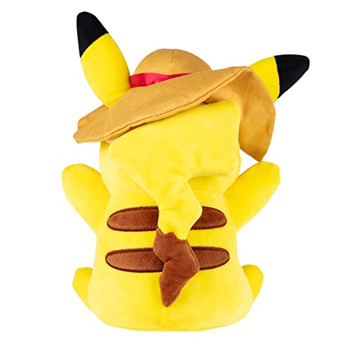 Pokémon 8" Pikachu Plush with Hat Accessory - Officially Licensed - Quality Soft Stuffed Animal Toy - Beach Hat with Poke Ball - Gift for Kids, Girls, Boys & Pokemon Fans