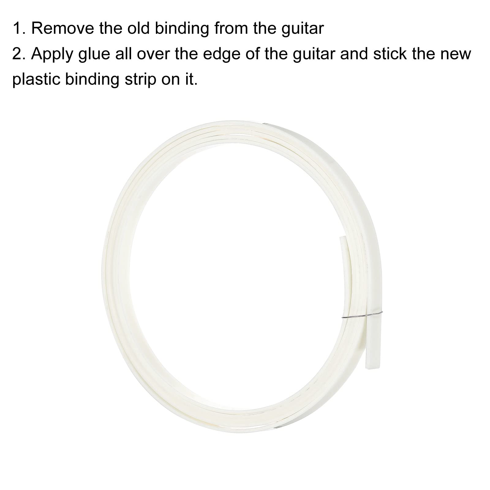 MECCANIXITY Plastic Binding Purfling Strip 1650x7x1.5mm Guitar Binding Edge Trim for Acoustic Classical Guitar White 2 Pack