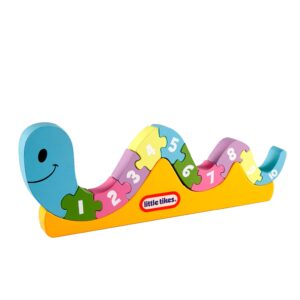 little tikes - solid wood counting worm - colors and counting building toys and toddler games - montessori toys and learning activities. great birthday gift for boys and girls.