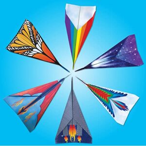 Creativity for Kids Stunt Squadron Fold & Launch Paper Airplanes: Create 80 Paper Airplanes, STEM Science Kit for Kids, Paper Airplane Craft Kit for Kids, Gifts and Toys for Boys Ages 6-8+