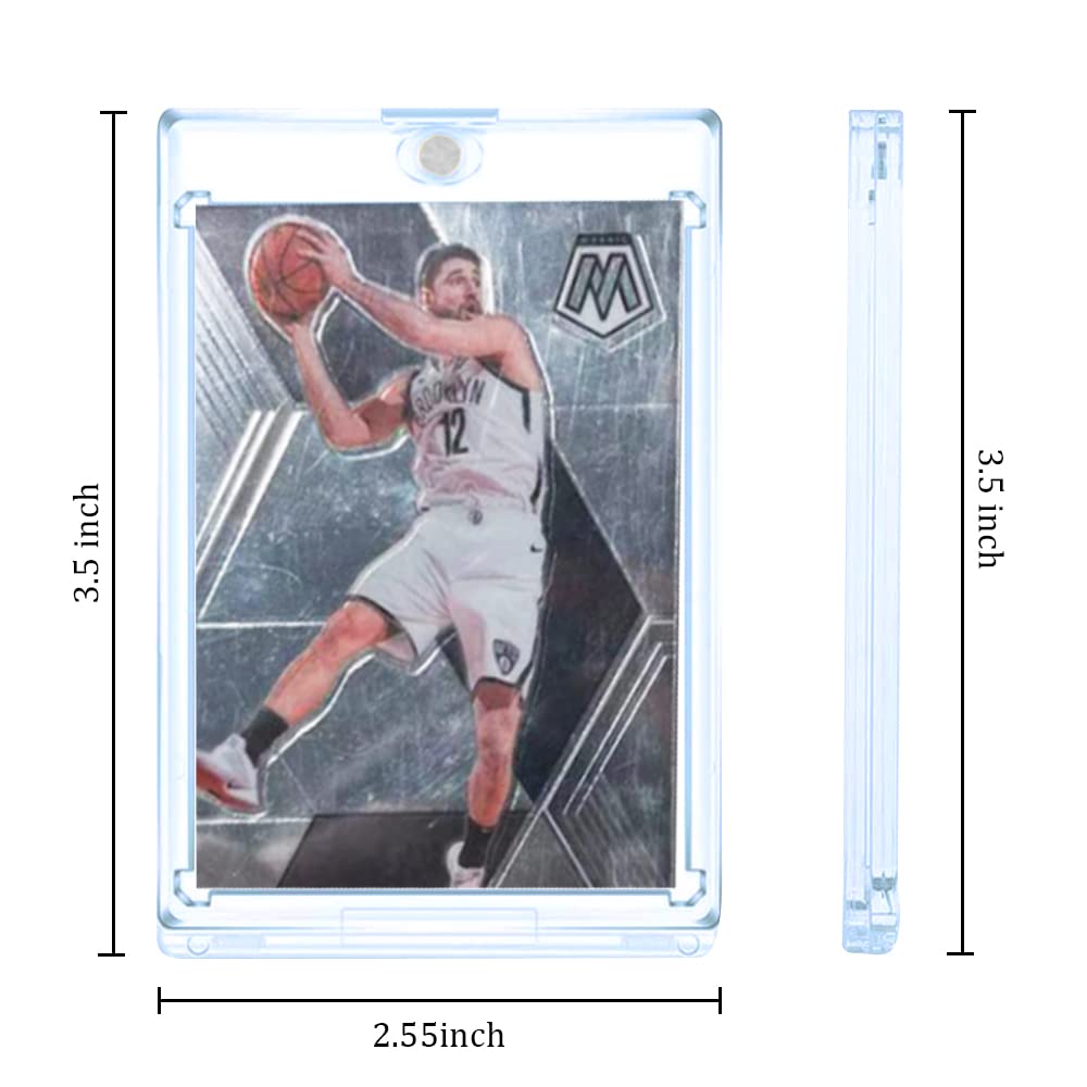 Magnetic Card Holder, FOME 5 Pack 35 PT Acrylic Trading Cards Sleeves Cards Protectors Baseball Card Holder for Game Cards SportsCards Standard Collection Storage Display