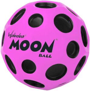 waboba moon ball - bounces out of this world - original patented design - craters make pop sounds - easy to grip - color pink