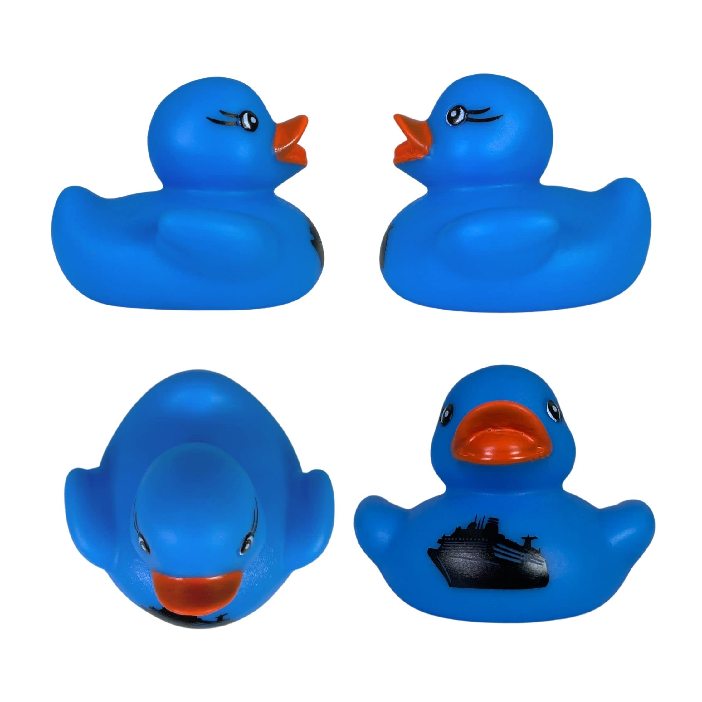 Cruise Ship Cruising Ducks Rubber Duck | Bulk 20 Pack | Rubber Ducky 2.25 inches Wide and 1.75 inches Tall | Use with Cruising Duck Tags | Carnival Blue with Ship