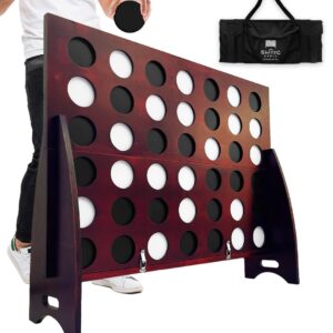 SWOOC Games - XL Giant 4 in A Row (4ft x 3ft) All Weather with Carrying Case & 60% Quieter Design - Giant Connect - 4 Outdoor Game - Giant Outdoor Games for Family - Jumbo Games - Giant Lawn Games