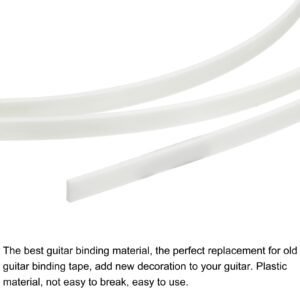 MECCANIXITY Plastic Binding Purfling Strip 1650x7x1.5mm Guitar Binding Edge Trim for Acoustic Classical Guitar White 2 Pack