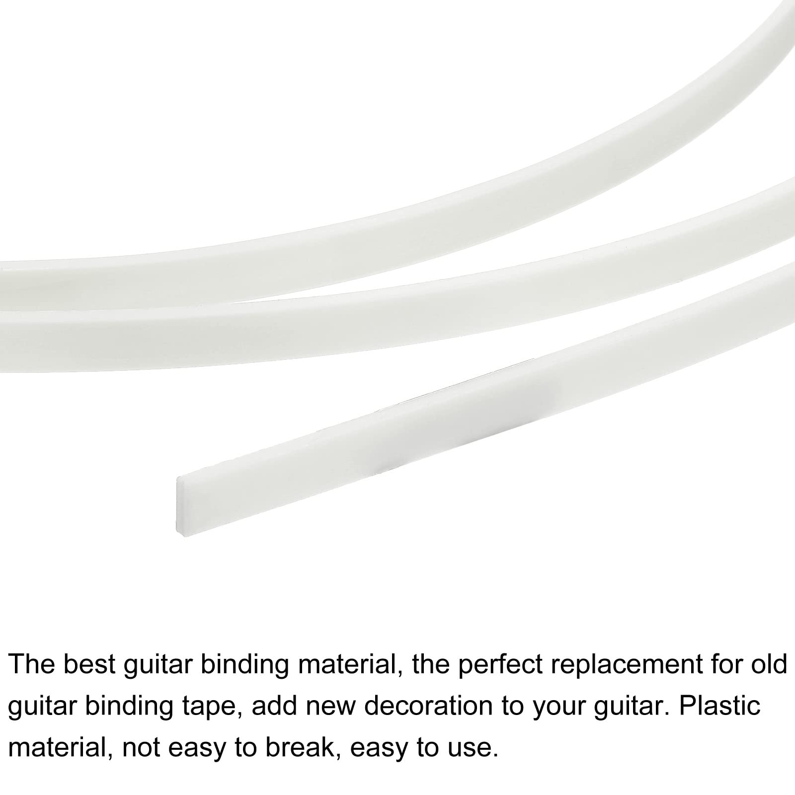 MECCANIXITY Plastic Binding Purfling Strip 1650x7x1.5mm Guitar Binding Edge Trim for Acoustic Classical Guitar White 2 Pack