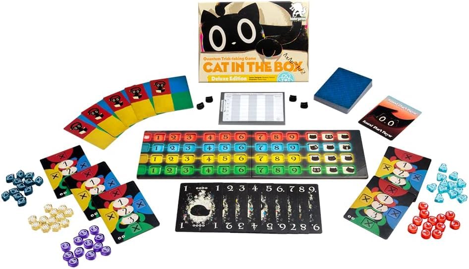 Cat in The Box Deluxe Edition Board Game - Engaging Trick Taking Game with a Quantum Twist for Teens and Adults - Perfect for 2 to 4 Players, 30 Minute Play Time, Ages 10+