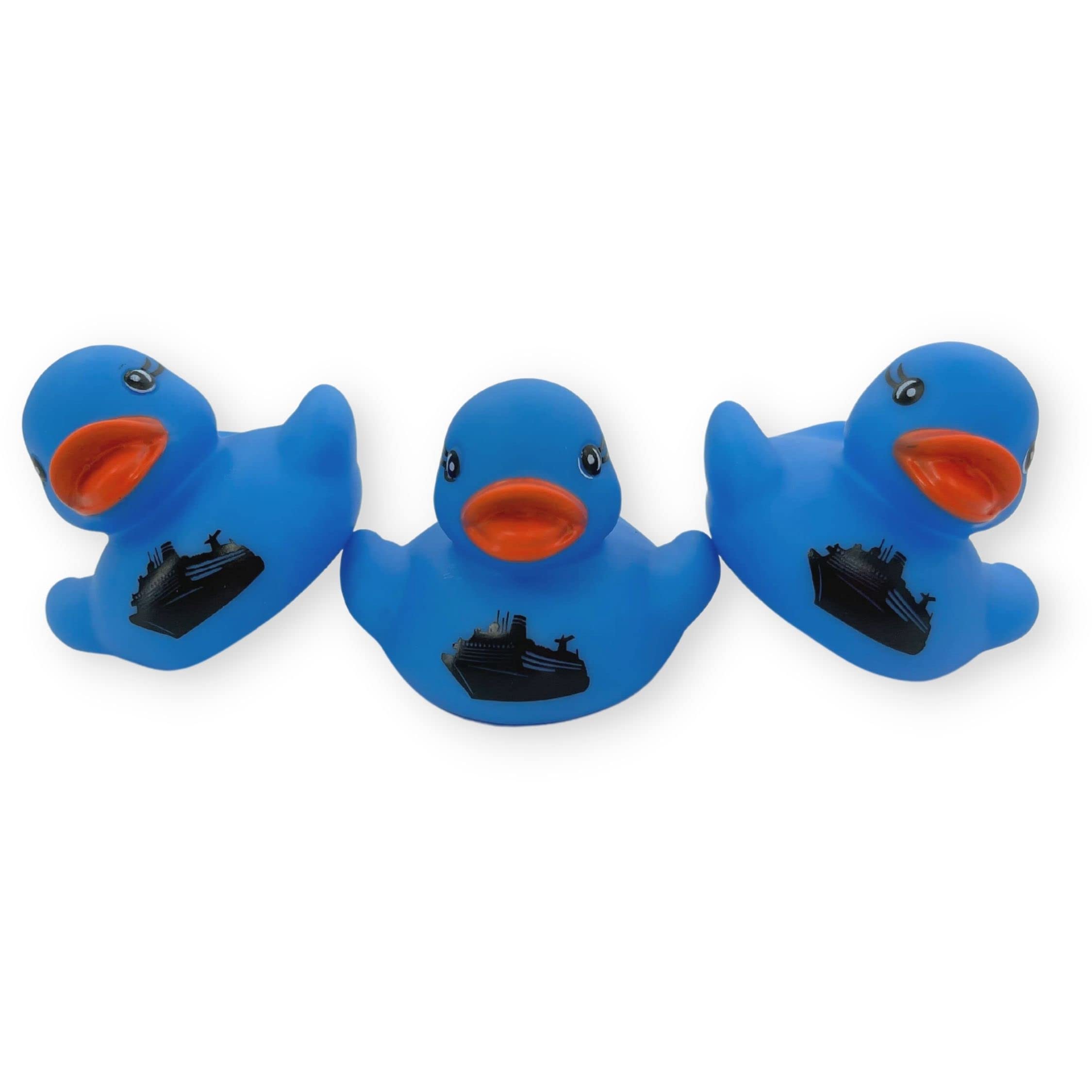 Cruise Ship Cruising Ducks Rubber Duck | Bulk 20 Pack | Rubber Ducky 2.25 inches Wide and 1.75 inches Tall | Use with Cruising Duck Tags | Carnival Blue with Ship